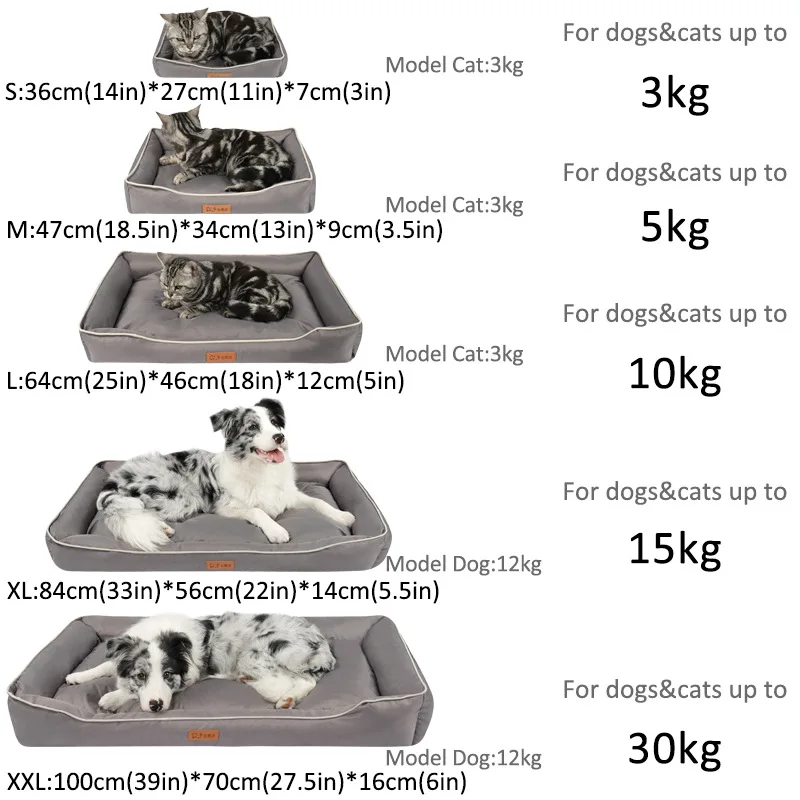 Winter Dog Bed-Dog Sofa Beds for Dogs,Foam Pet Couch Bed with Washable Removable Cover,Waterproof Lining and Non-Slip Bottom