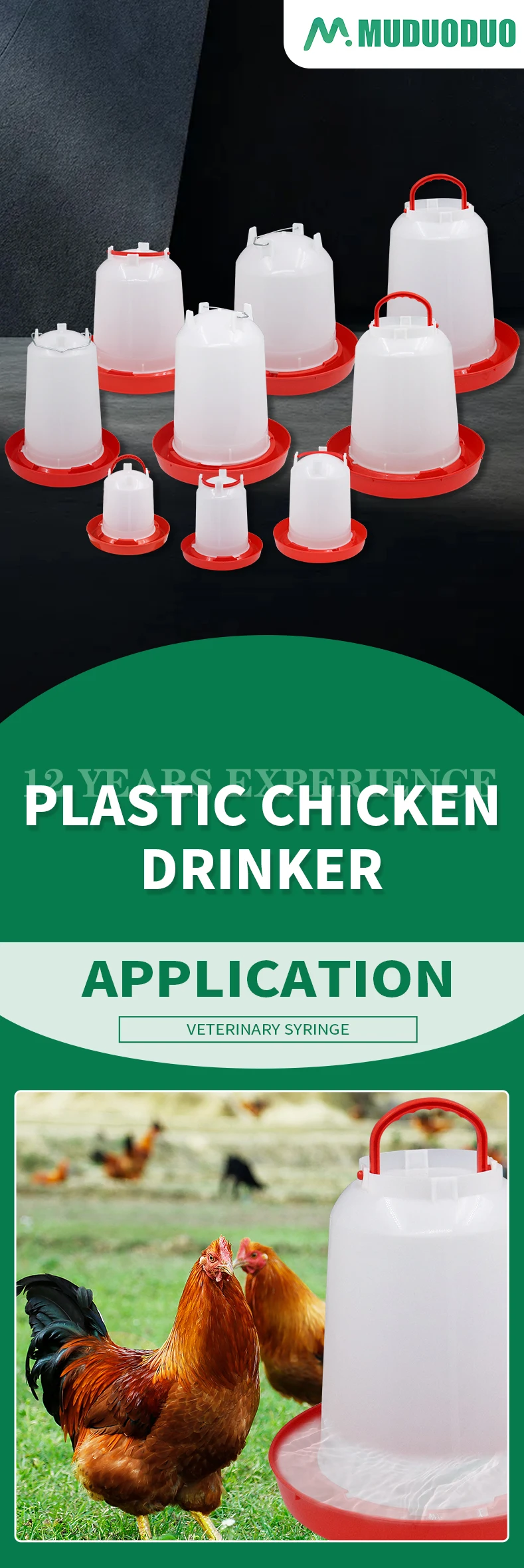 1/1.5/2/3/4/5/6/8/11/14/16/18L Automatic Chicken Water Bucket Plastic Poultry Rooster Hen Feeding Device Farm Water Supply