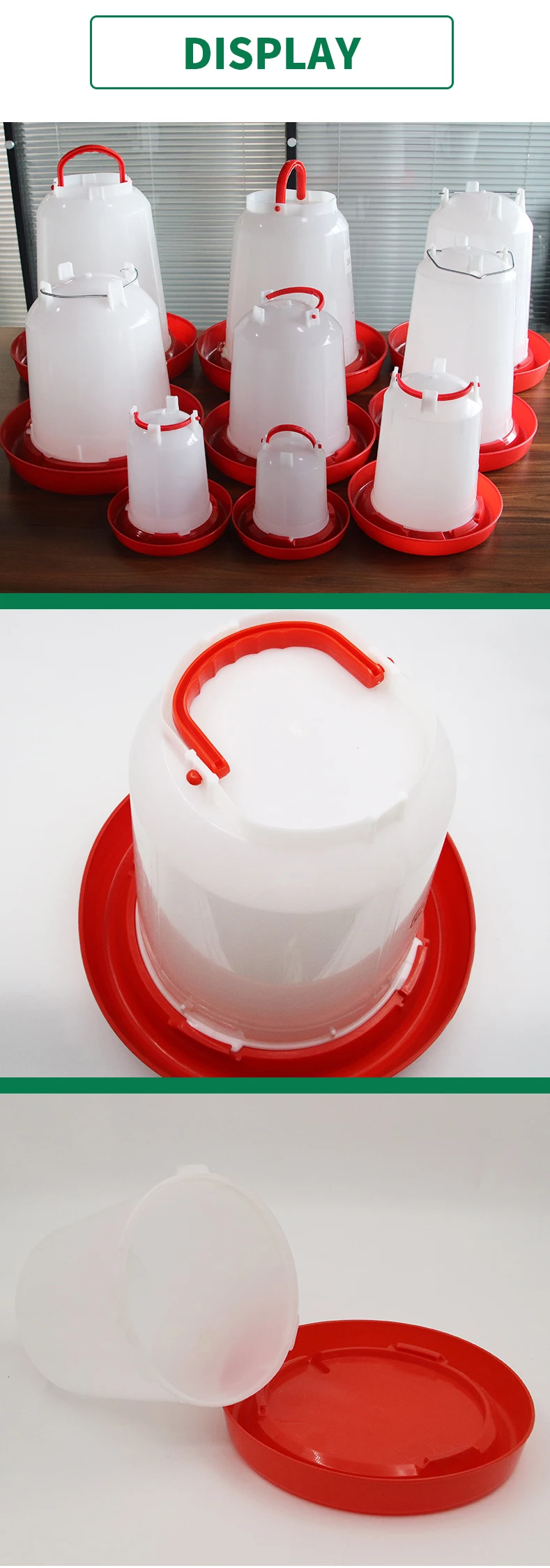 1/1.5/2/3/4/5/6/8/11/14/16/18L Automatic Chicken Water Bucket Plastic Poultry Rooster Hen Feeding Device Farm Water Supply