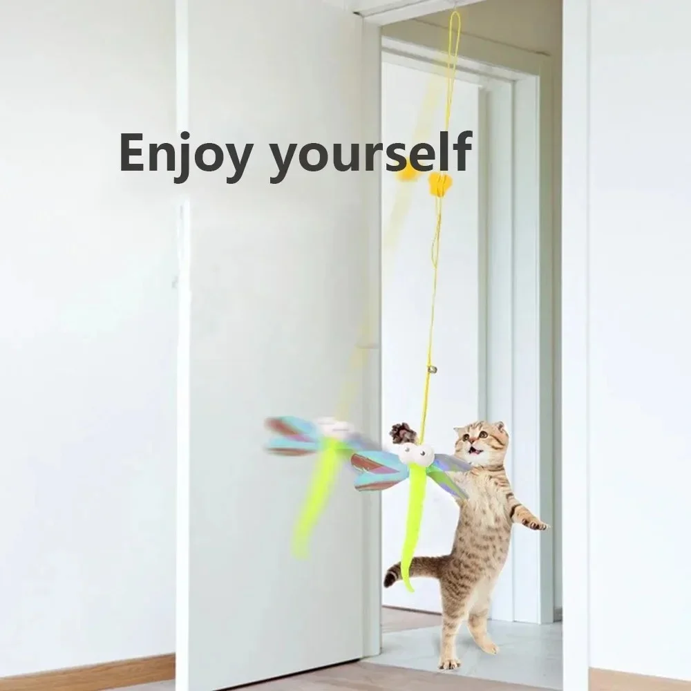 Cat Hanging Toy Independent Cat Teasing Elastic Rope Hanging Door Cat Teasing Stick Feather Teasing Cat Pet Teasing Cat Stick