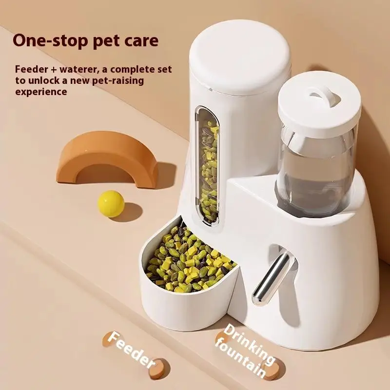 2In1 Hamster Feeder And Waterer Large Capacity Leakproof Automatic Feeder Food Water Dispenser Leak Proof Food Feeding Supplies