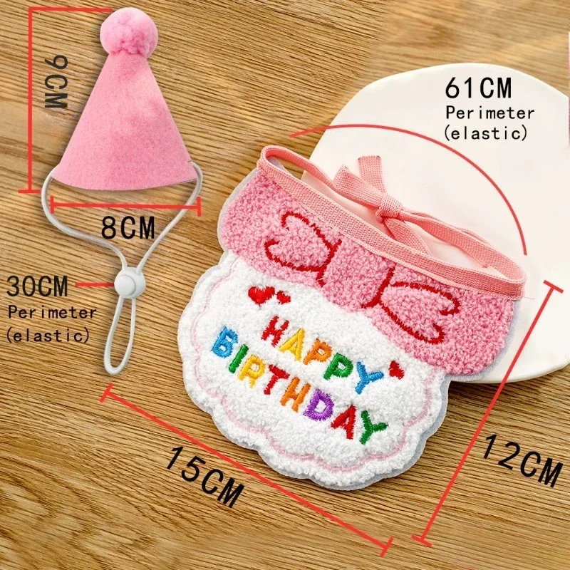 Make Your Pet's Birthday Special with This Pet Birthday Hat Scarf Set Adjustable, Cat/Dog Birthday Supplies Mini