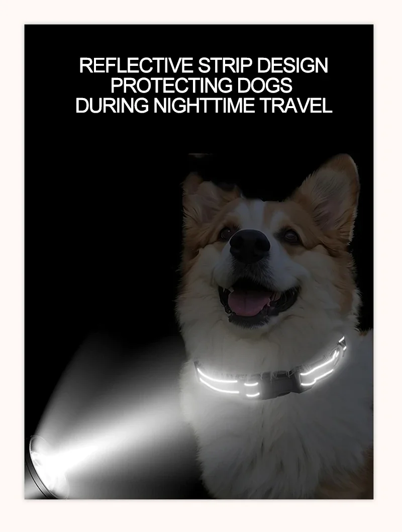 1PC Reflective Dog Collar with Buckle Adjustable Safety Nylon Collars for Small Medium Large Dogs