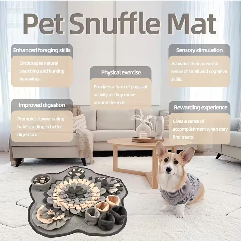 [Interactive Snuffle Mat] Durable Polyester KM-P Interactive Snuffle Mat for Dogs - Slow Feeder & Foraging Skill Toy