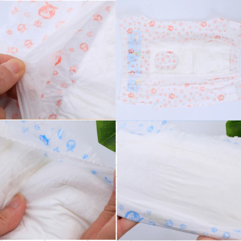10Pcs/12Pcs Dog Diapers Males Females Disposable Nappies Pants Physiological Underwear Adjustable Leakproof Safety Pants