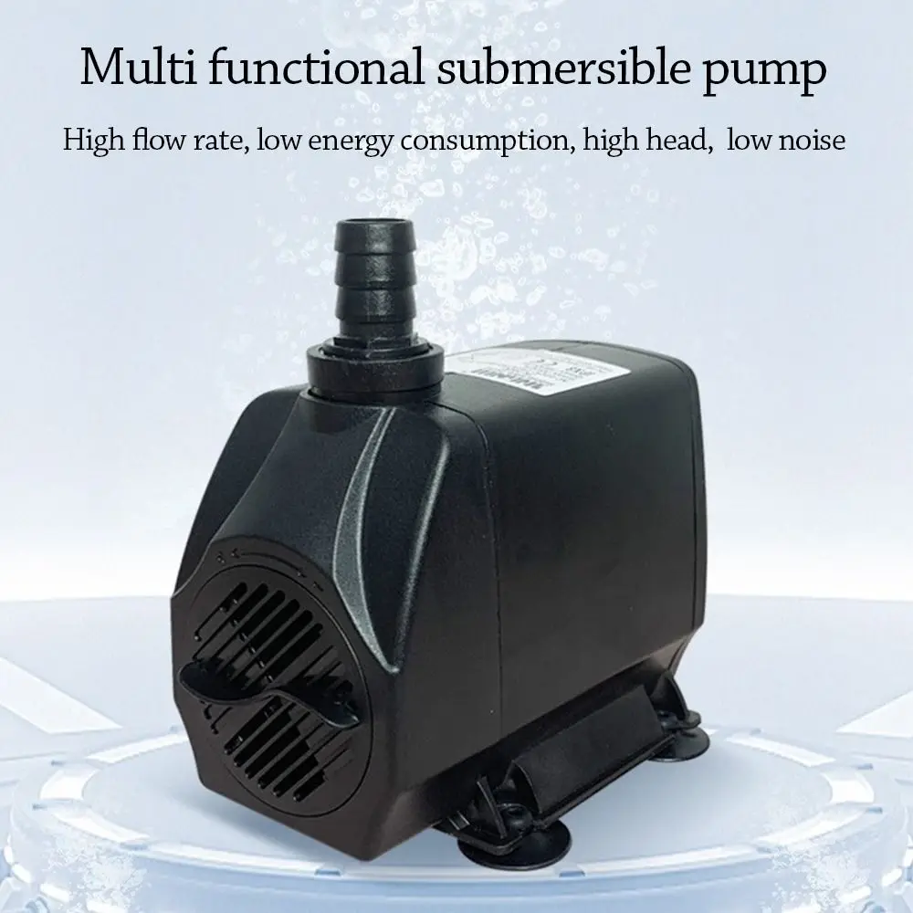 220V Black Submersible Water Pump Submersible Ultra-Quiet Fountain Pump with Suction Cup Mini Ponds Fountains Fish Pond Aquarium