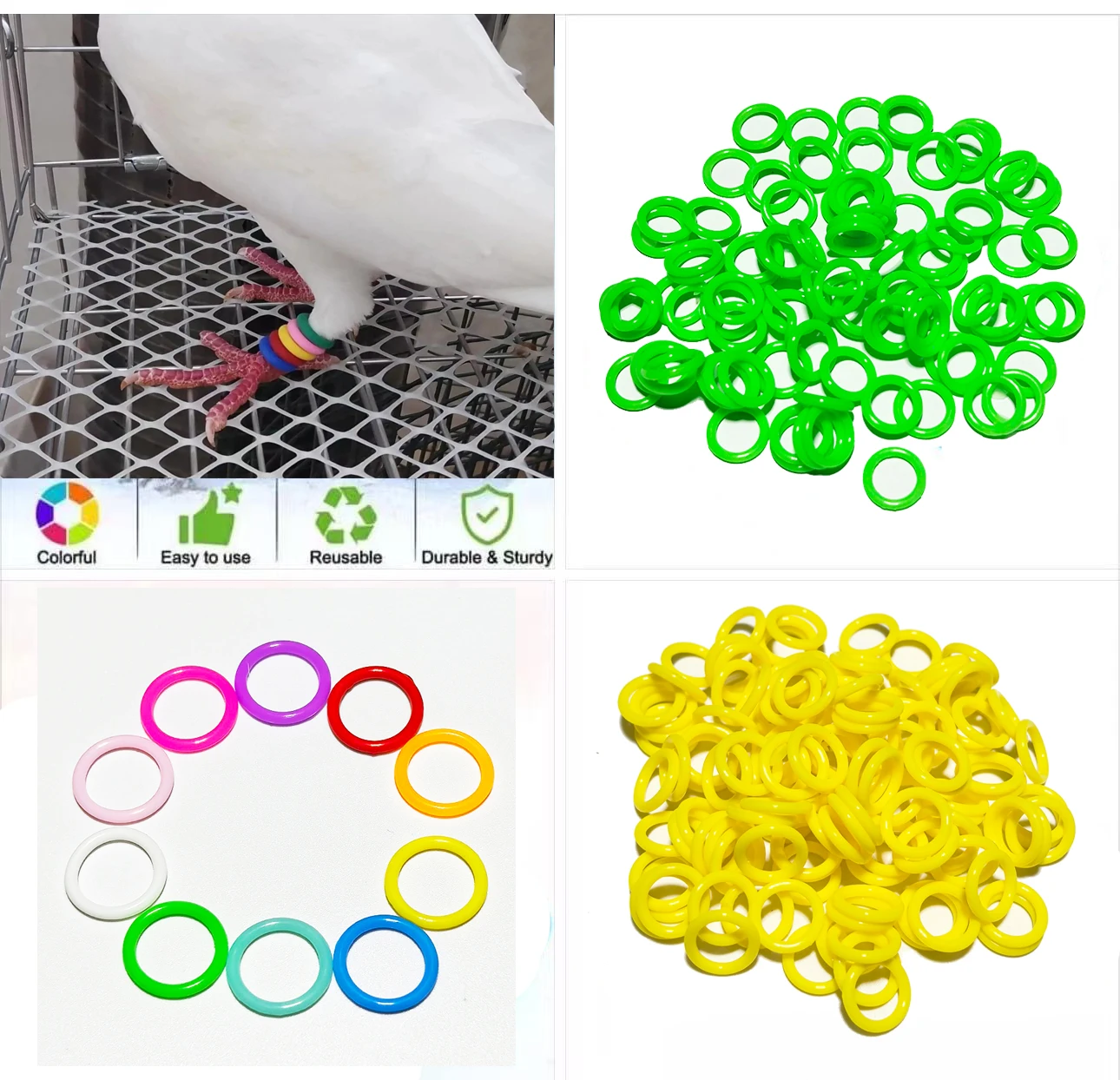100pcs Pigeon Foot Rubber Ring Colorful Elastic Identification Rings For Carrier Pigeon Racing Pigeons Bird Appliances 8mm