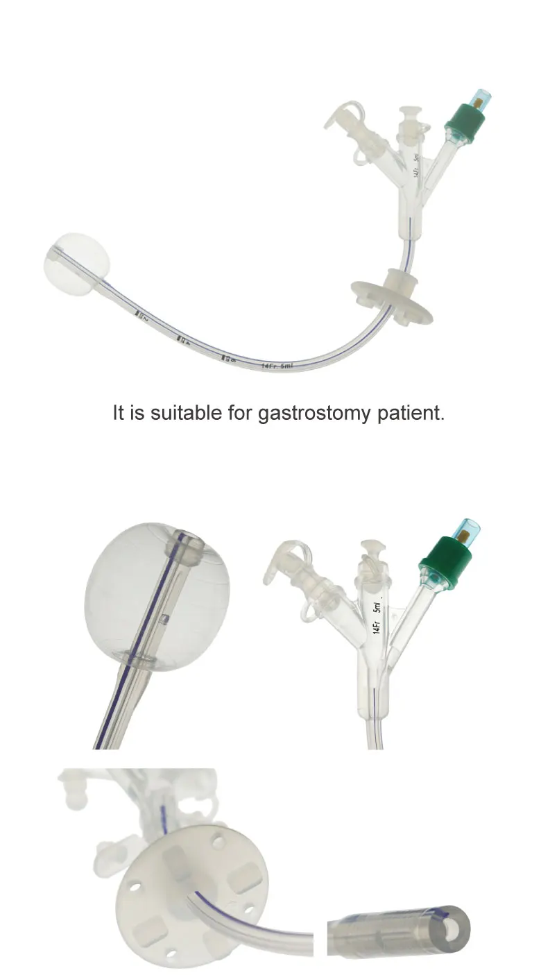 Tierarzt Silicone Gastrostomy Tube Multi Functional Connector X-Ray Imaging Disposable Gastrostomy Surgical Equipment For ICU