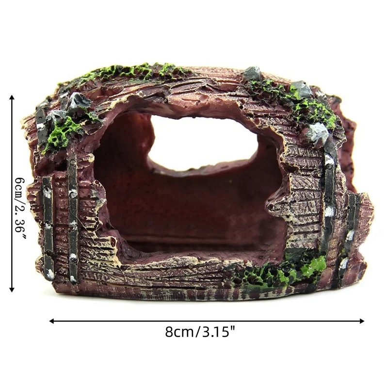 Resin Aquarium Ornaments Decorations Artificial Barrel Cave Landscaping Accessories For Fish Tank Aquarium Decoration Background