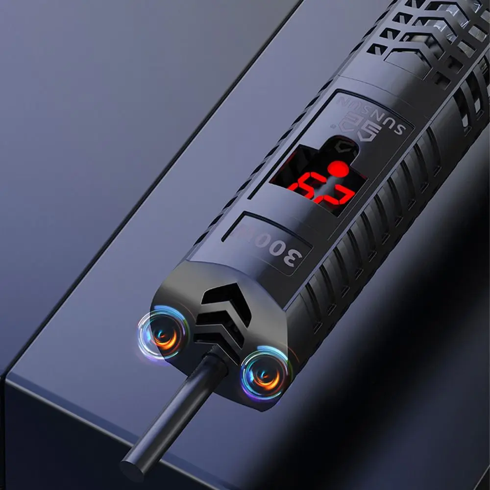 Quartz Glass Aquarium Submersible Heater Adjustable Temperature Non- Glass Fish Tank Heater LCD Display 20-34°C