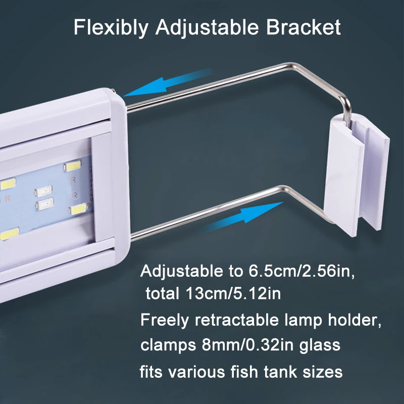 USB Fish Tank Clip Light, Dimmable Color, LED Aquarium Light for Aquatic Plant Grow Landscapes Decoration with Timer Function