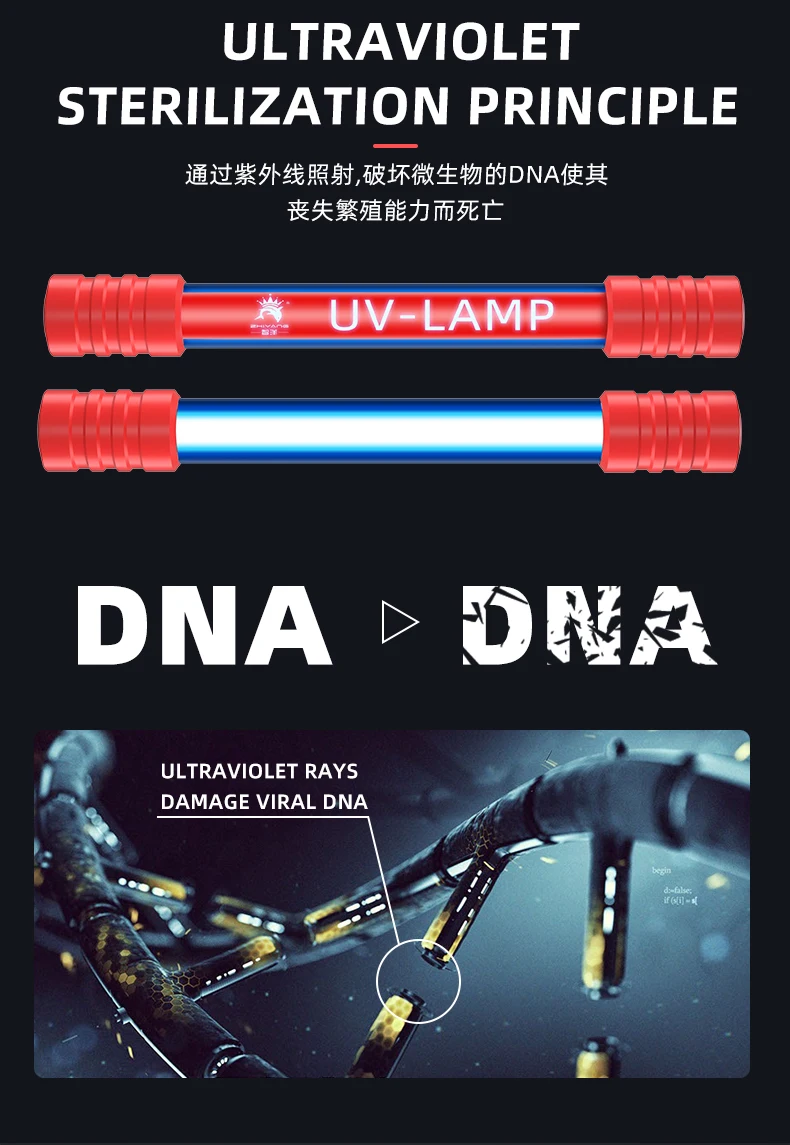 110-220V Timing Aquarium UV Sterilizer UV Lamp for Aquarium Fish Tank Lamp Diving Sterilization Lamp Fish Pond Aquarium UV
