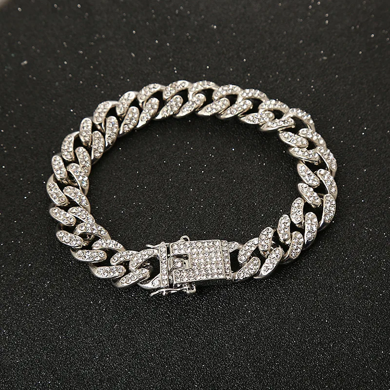 Luxury Designer Dog Collar Bling Diamond Pet Chain for Small Medium Large Dogs Cat Puppy Gold Necklace Jewelry Dog Accessories