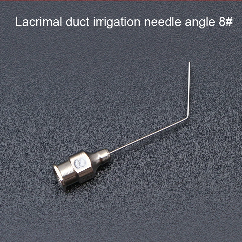 Ophthalmic Instruments Stainless Steel Lacrimal Duct Irrigation Needle Arc Angle Straight Dental Surgery Irrigation Needle