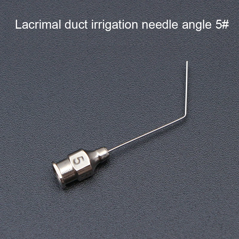 Ophthalmic Instruments Stainless Steel Lacrimal Duct Irrigation Needle Arc Angle Straight Dental Surgery Irrigation Needle