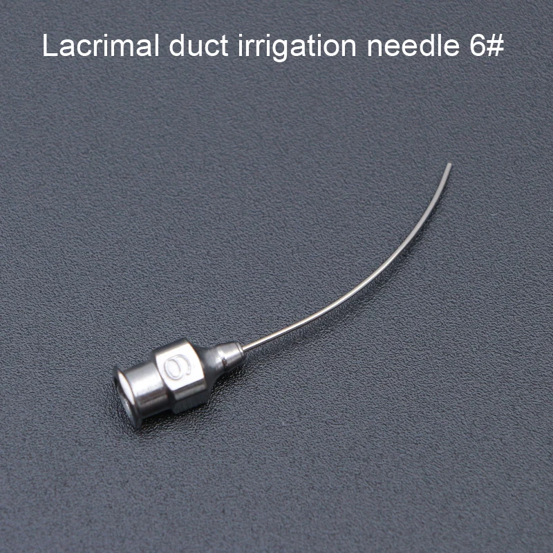 Ophthalmic Instruments Stainless Steel Lacrimal Duct Irrigation Needle Arc Angle Straight Dental Surgery Irrigation Needle