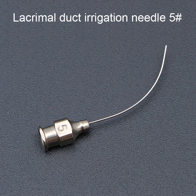 Ophthalmic Instruments Stainless Steel Lacrimal Duct Irrigation Needle Arc Angle Straight Dental Surgery Irrigation Needle