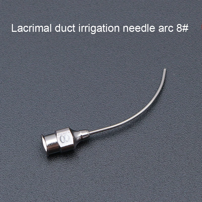 Ophthalmic Instruments Stainless Steel Lacrimal Duct Irrigation Needle Arc Angle Straight Dental Surgery Irrigation Needle