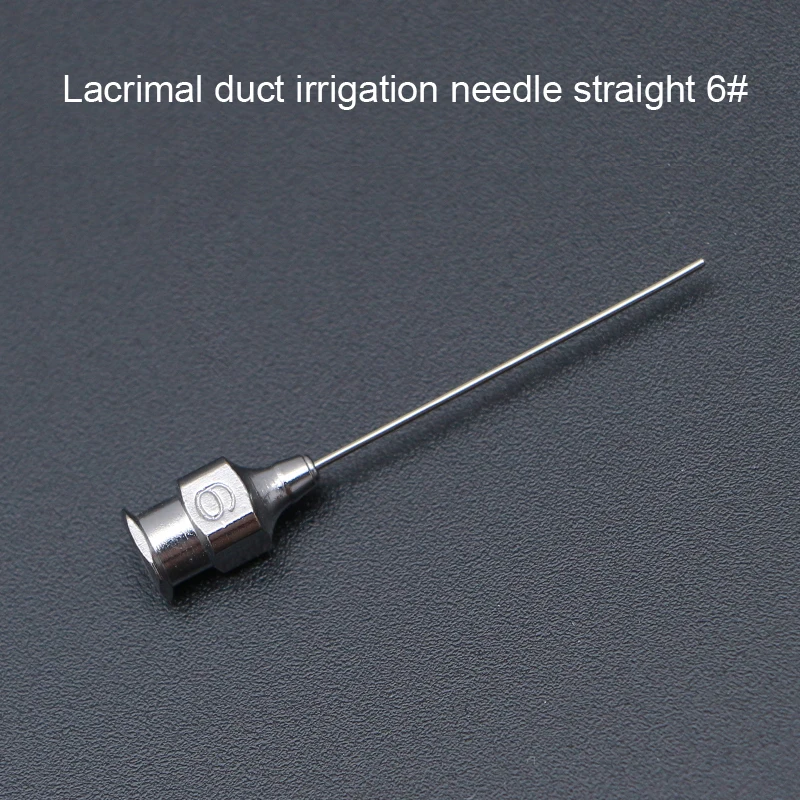 Ophthalmic Instruments Stainless Steel Lacrimal Duct Irrigation Needle Arc Angle Straight Dental Surgery Irrigation Needle