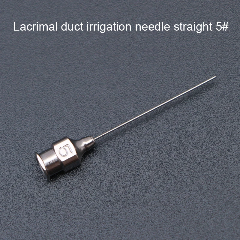Ophthalmic Instruments Stainless Steel Lacrimal Duct Irrigation Needle Arc Angle Straight Dental Surgery Irrigation Needle