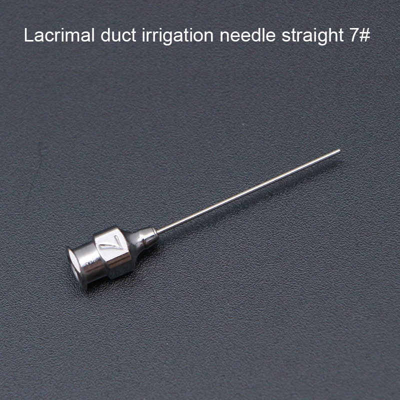 Ophthalmic Instruments Stainless Steel Lacrimal Duct Irrigation Needle Arc Angle Straight Dental Surgery Irrigation Needle