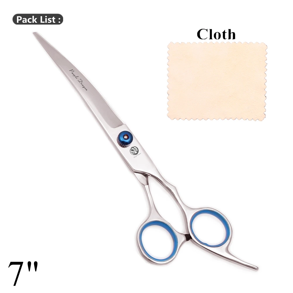 Purple Dragon Dog Grooming Scissors 6.5" 7" Straight Scissors Thinning Shears Professional Pets Shears Curved Scissors Z4001