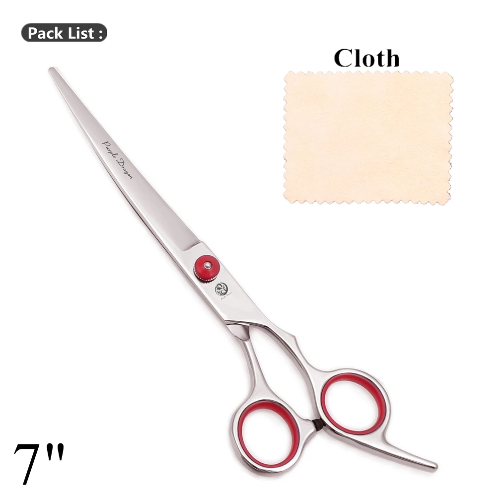 Purple Dragon Dog Grooming Scissors 6.5" 7" Straight Scissors Thinning Shears Professional Pets Shears Curved Scissors Z4001