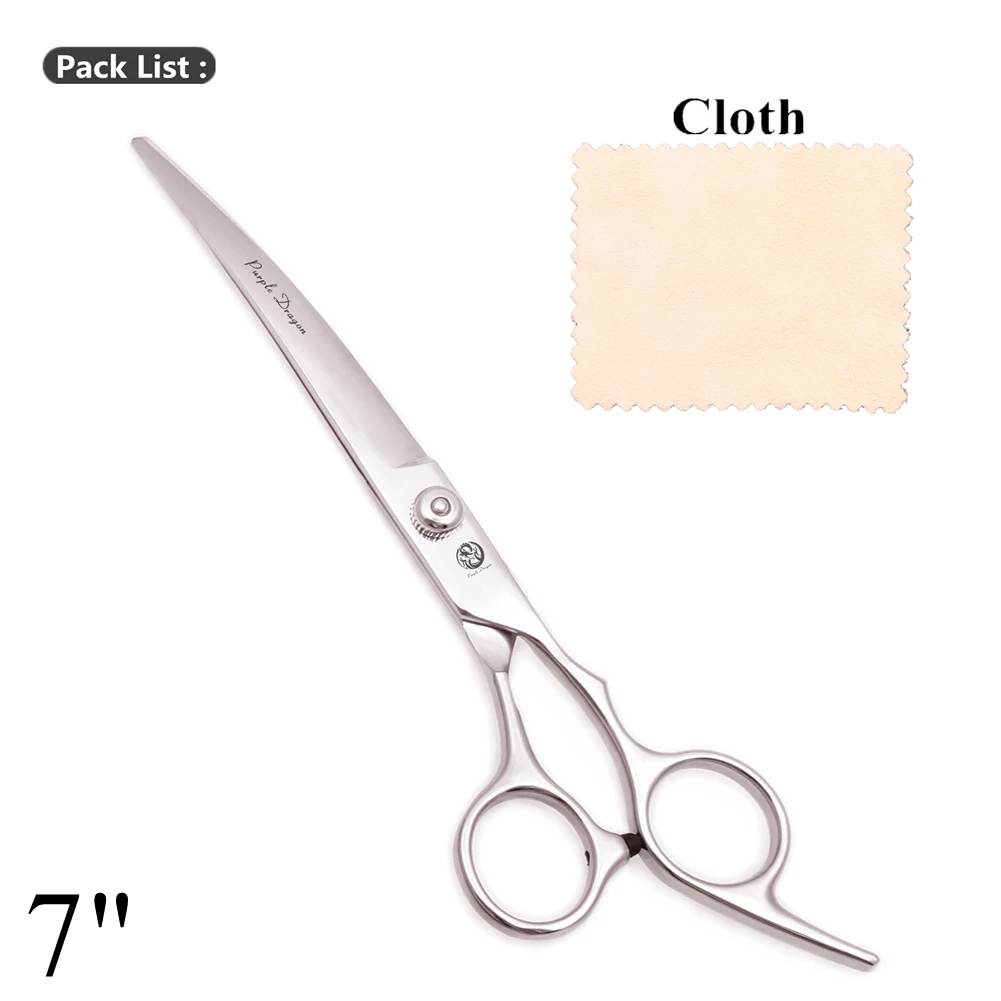 Purple Dragon Dog Grooming Scissors 6.5" 7" Straight Scissors Thinning Shears Professional Pets Shears Curved Scissors Z4001