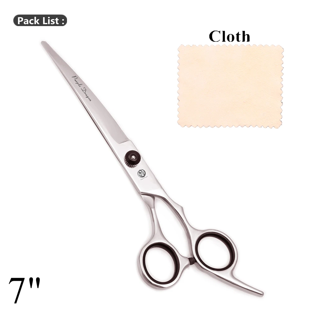 Purple Dragon Dog Grooming Scissors 6.5" 7" Straight Scissors Thinning Shears Professional Pets Shears Curved Scissors Z4001