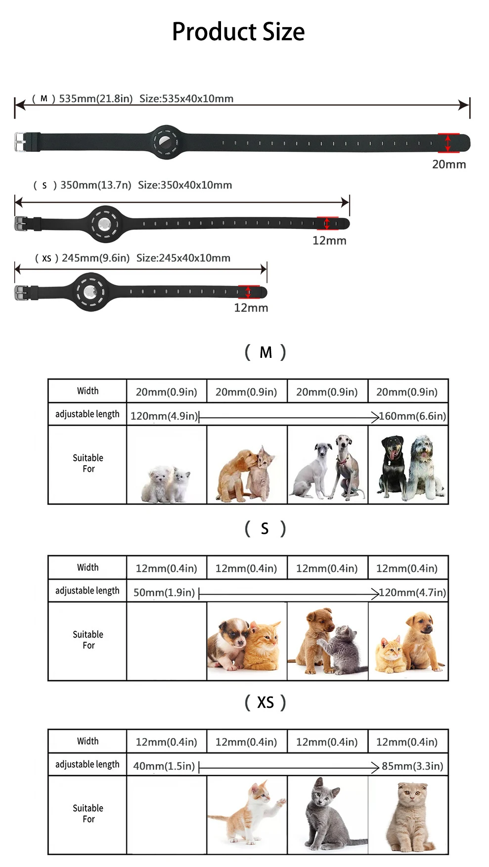 For Apple Airtag Case Cat Collar Silicone Puppy Collar for Dog GPS Finder Anti-lost Location Tracker Pet Products Accessories