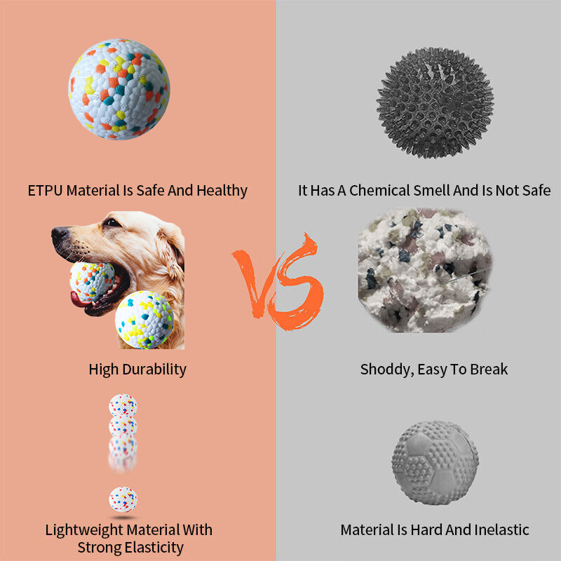 Pet Dog Toy Super Bite Resistant Ball Light Chew ETPU Ball High Elastic Interactive Throwing Flying Toys For Dogs Accessories