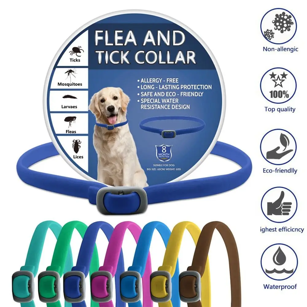 Flea And Tick Collar Adjustable Dogs Cats Necklace 8 Month Protection Anti-mosquitoes Insect Repellent Pet Supplies