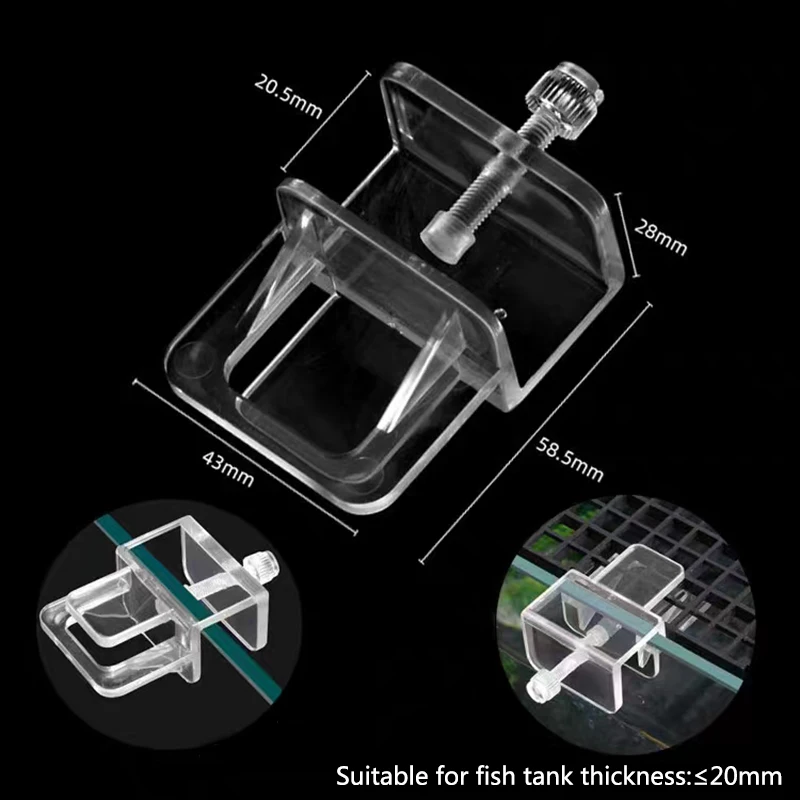 6Pcs Aquarium Fish Tank Anti-Jump Net Clamp Holder Plastic Transparent Fixed Clip Aquarium Cover Clips Aquarium Accessories