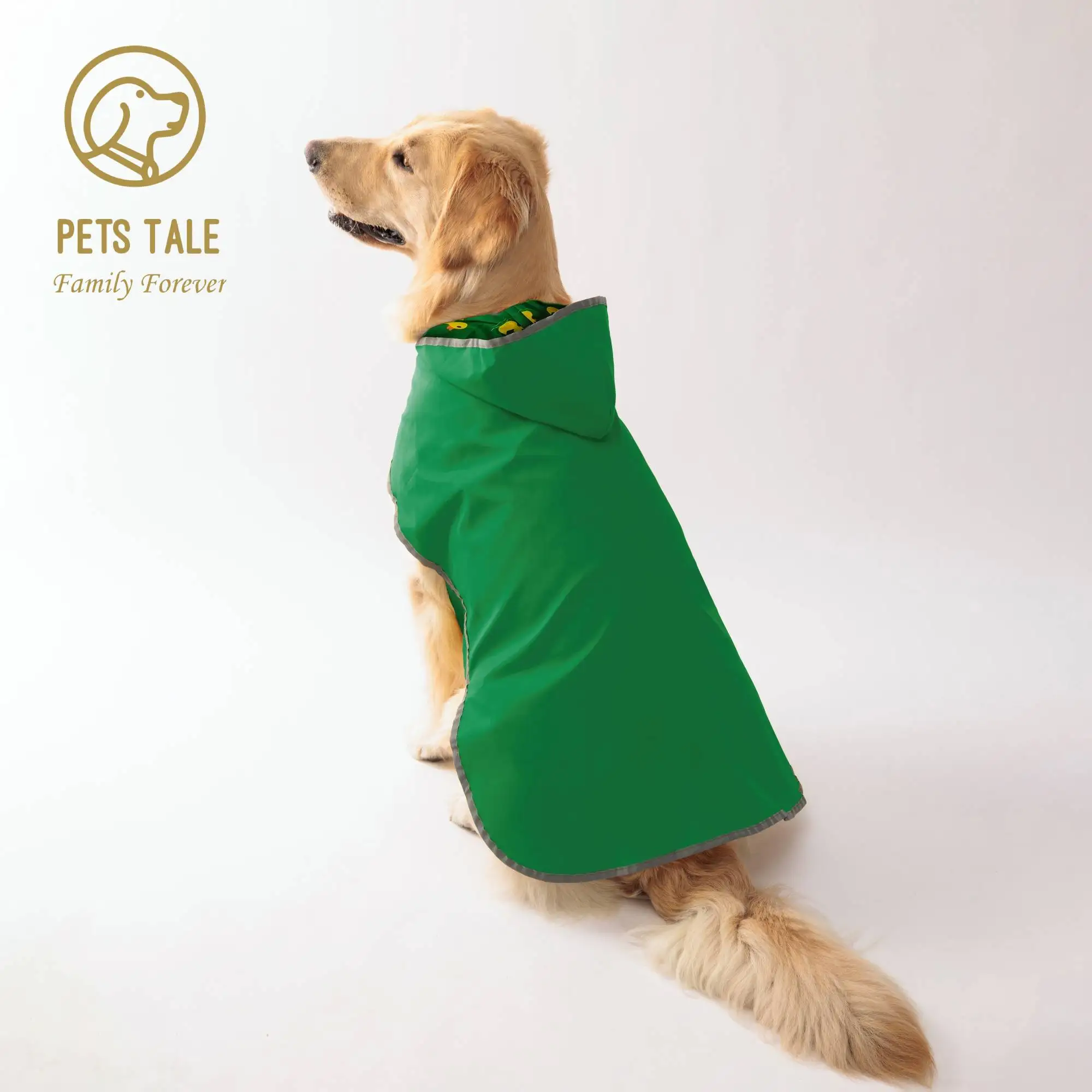All Weather Dog Raincoat: Dual-sided Waterproof Coat with Polyester Fiber PU Coating and Quick-Adjust Velcro Closure