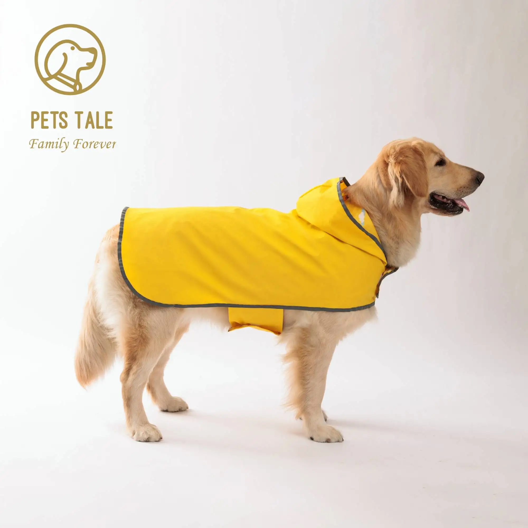 All Weather Dog Raincoat: Dual-sided Waterproof Coat with Polyester Fiber PU Coating and Quick-Adjust Velcro Closure
