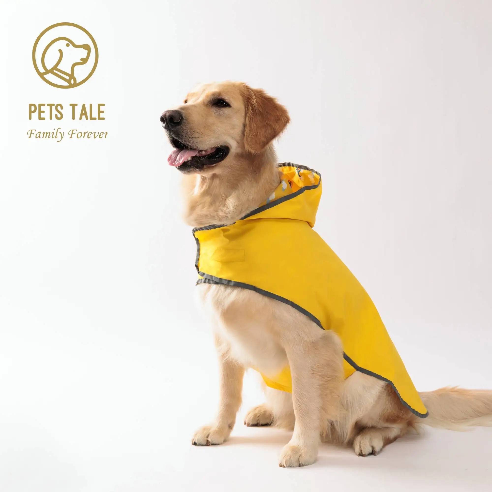 All Weather Dog Raincoat: Dual-sided Waterproof Coat with Polyester Fiber PU Coating and Quick-Adjust Velcro Closure