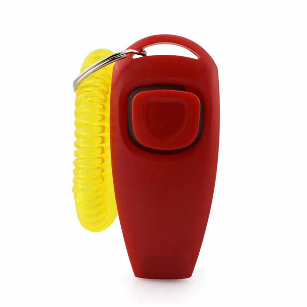2 In 1 Pet Dog Clicker Dog Training Whistle Dog Trainer Puppy Stop Barking Training Aid Tool with Key Ring Pet Dog Supplies