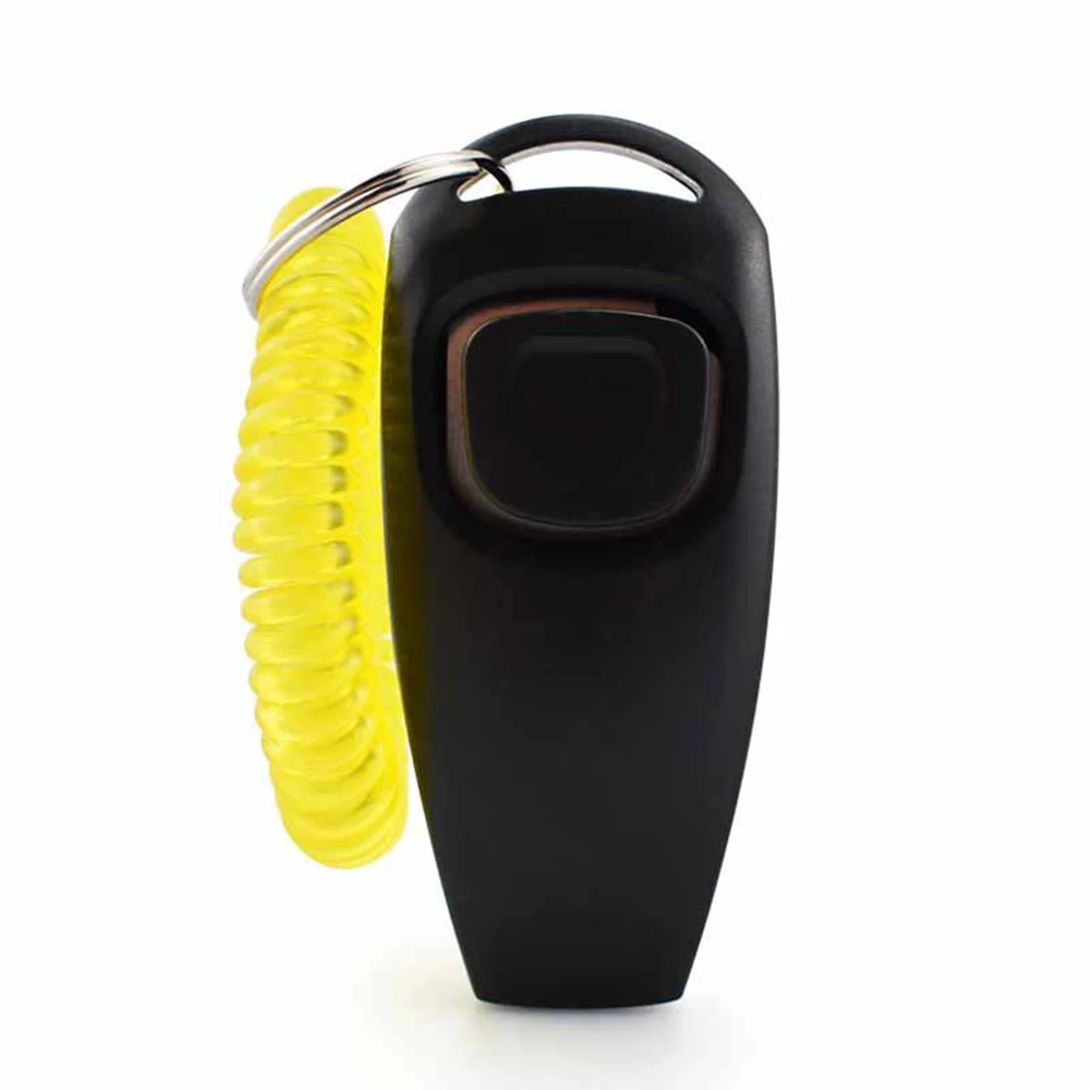 2 In 1 Pet Dog Clicker Dog Training Whistle Dog Trainer Puppy Stop Barking Training Aid Tool with Key Ring Pet Dog Supplies