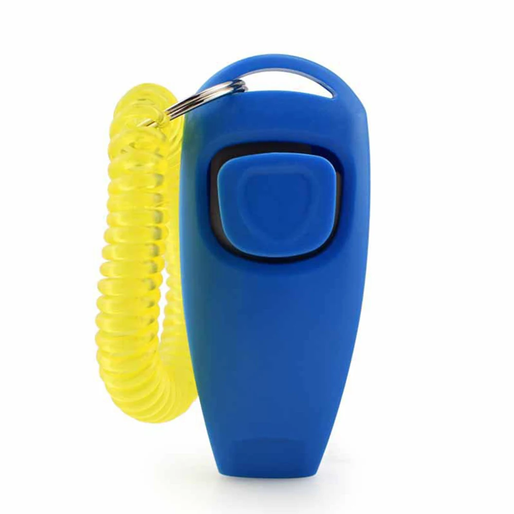2 In 1 Pet Dog Clicker Dog Training Whistle Dog Trainer Puppy Stop Barking Training Aid Tool with Key Ring Pet Dog Supplies