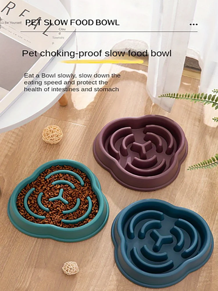 1PC Pet Slow Food Bowl Anti Choking Dog Bowl Dog Bowl Anti Overturning Pet Food Supplies and Feeding Device