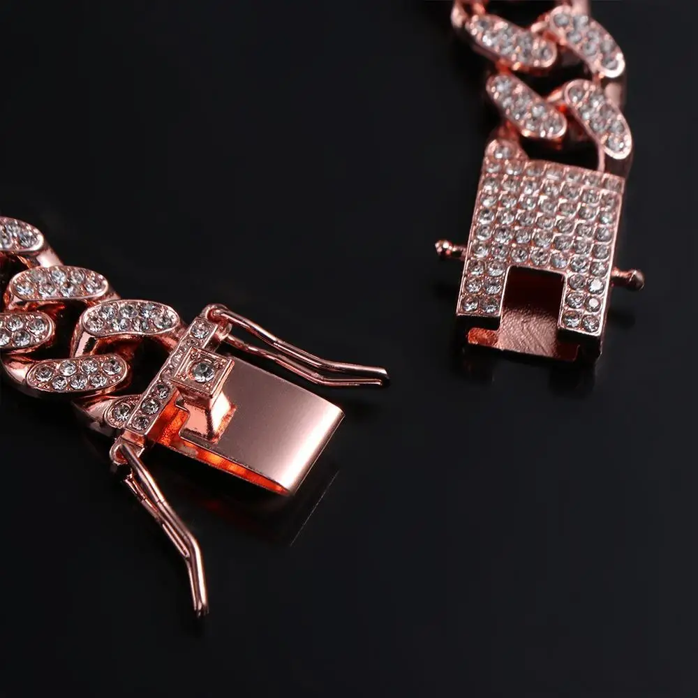 Pet Dog Cat Chain Collar Jewelry Metal Material with Diamond 12.5mm Width Collar Pitbull Personalised Dogs Collars Accessories