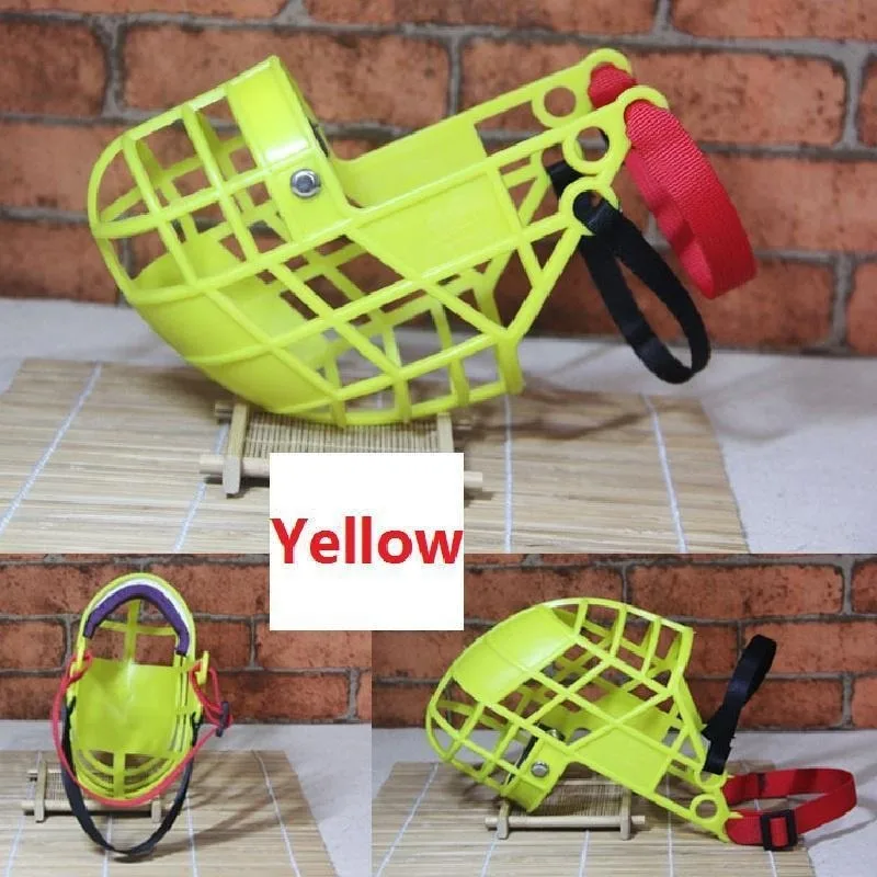 Adjustable Dog Muzzle Plastic Mask Anti-Barking Bite Mouth Cover for Small/Medium/Large Greyhound-Random Colors