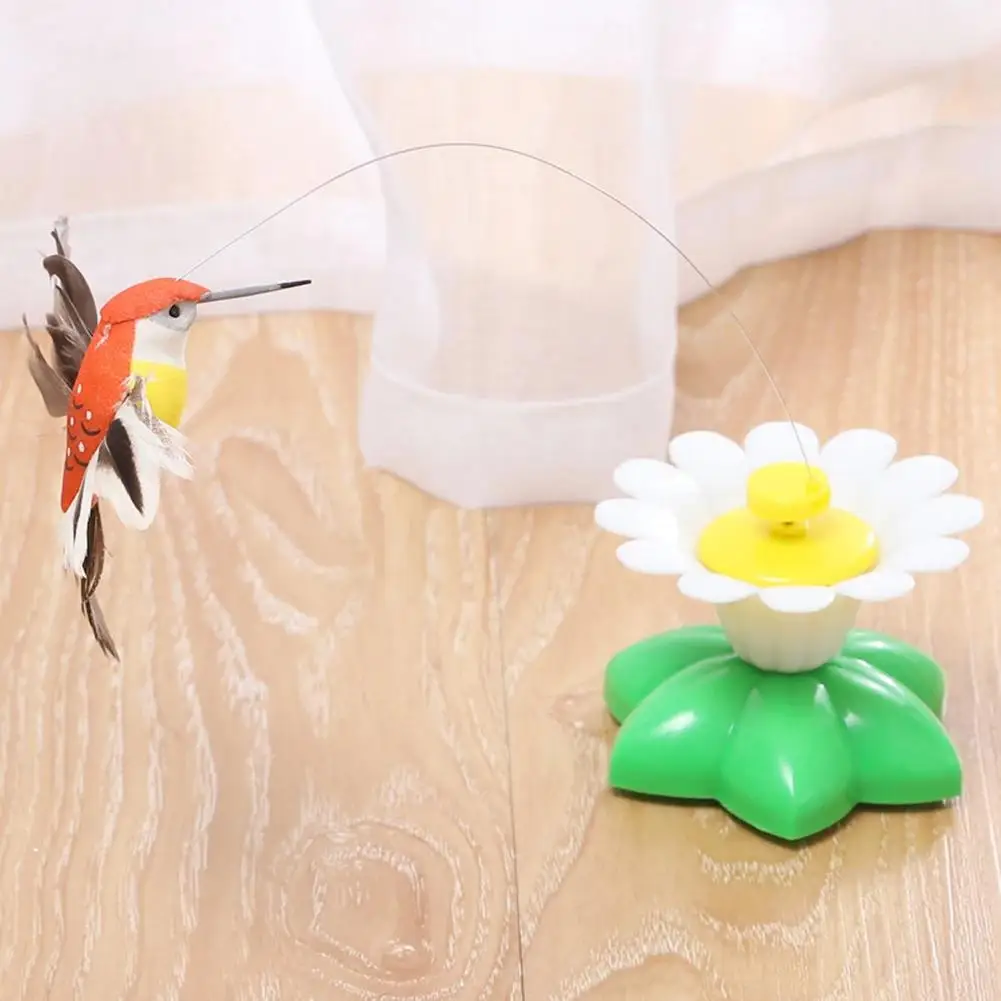 1PCS Electric Butterfly Cat Toy Shake Rotating Flying Automatic Humming Bird Intelligence Training Funny Pet Toys Random Color