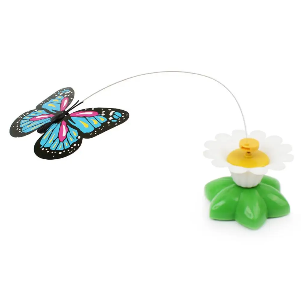 1PCS Electric Butterfly Cat Toy Shake Rotating Flying Automatic Humming Bird Intelligence Training Funny Pet Toys Random Color