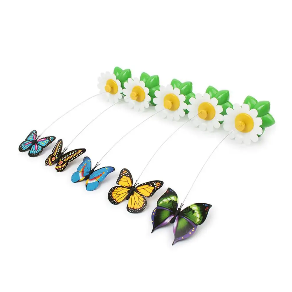 1PCS Electric Butterfly Cat Toy Shake Rotating Flying Automatic Humming Bird Intelligence Training Funny Pet Toys Random Color