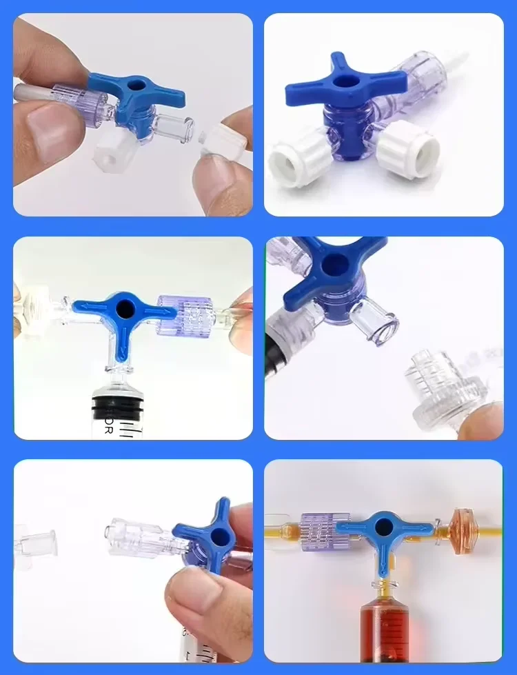 10pcs/30pcs/50pcs/100 Pet Medical EO Sterile 3 Way Tube Connector Stopcock With Luer Lock Valve Three Way Stop Cock Of Hospital