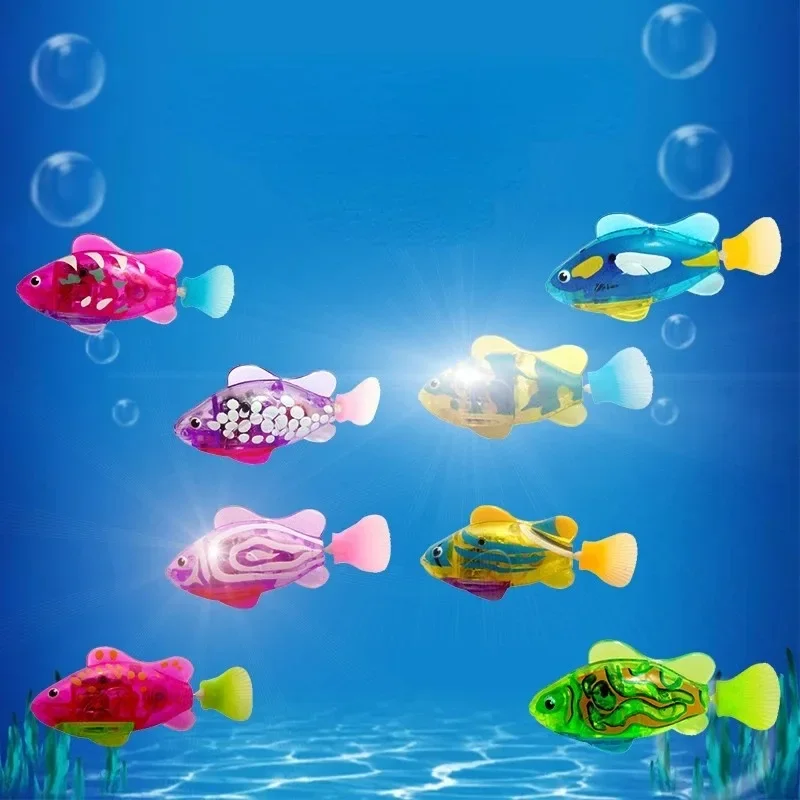 Cat Toy LED Inductive Interactive Swimming Robot Fish Toys Glowing Electric Fishs Stimulate Kitten Hunting Instinct Pet Products