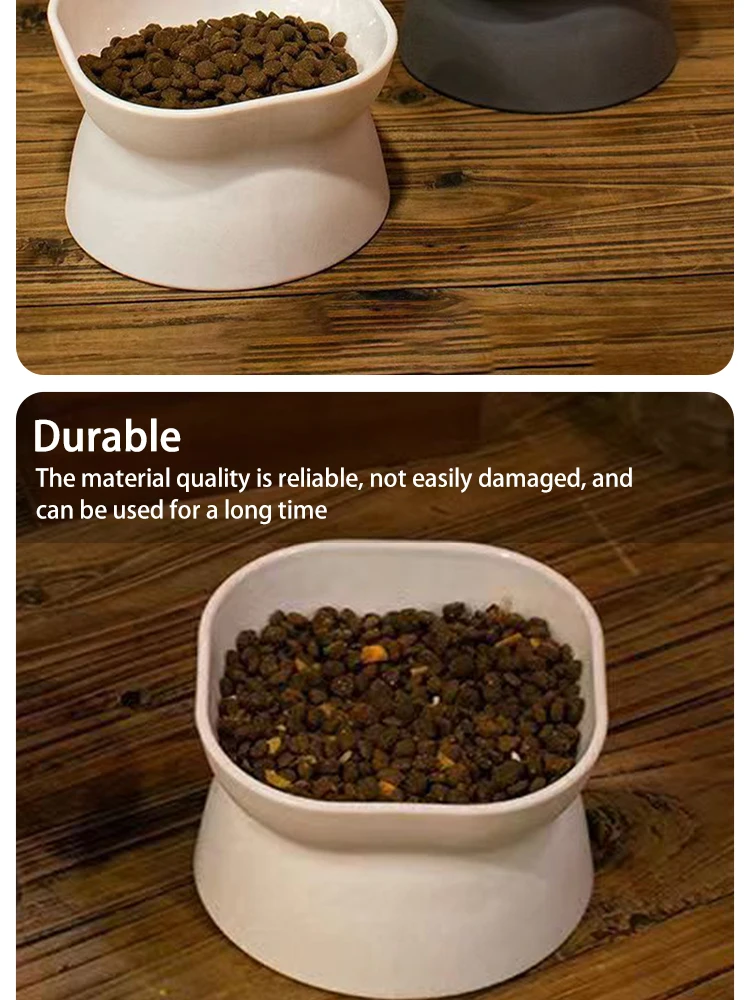 Dual-purpose Cat/Dog Food Bowl, Elevated Anti-Vomiting Cat Feeder Whisker Stress-Free Dog Plastic Cat Feeding Bowls