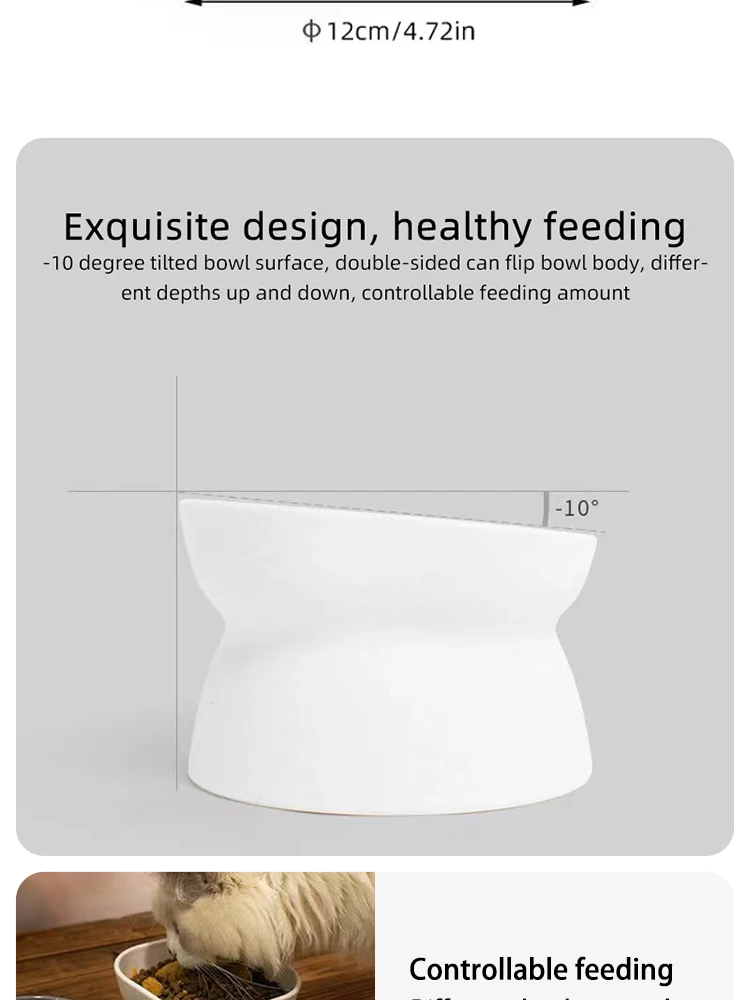 Dual-purpose Cat/Dog Food Bowl, Elevated Anti-Vomiting Cat Feeder Whisker Stress-Free Dog Plastic Cat Feeding Bowls