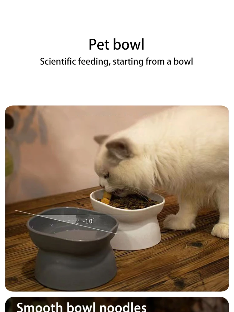 Dual-purpose Cat/Dog Food Bowl, Elevated Anti-Vomiting Cat Feeder Whisker Stress-Free Dog Plastic Cat Feeding Bowls